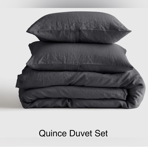 Quince Other - Quince European Linen Duvet Cover Set color: Charcoal size: full/queen